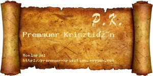 Premauer Krisztián névjegykártya